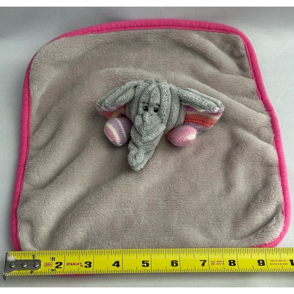 HTF Elephant LOVEY plush gray w/ pink trim Evergreen Enterprise - Picture 7 of 7